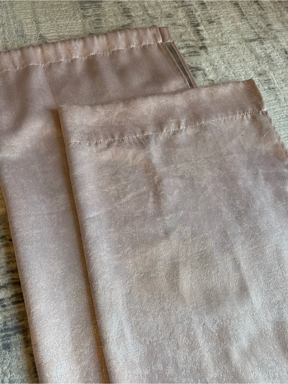 Pair of 37 x 96 Curtain Panels in Blush with Sparkle Accents